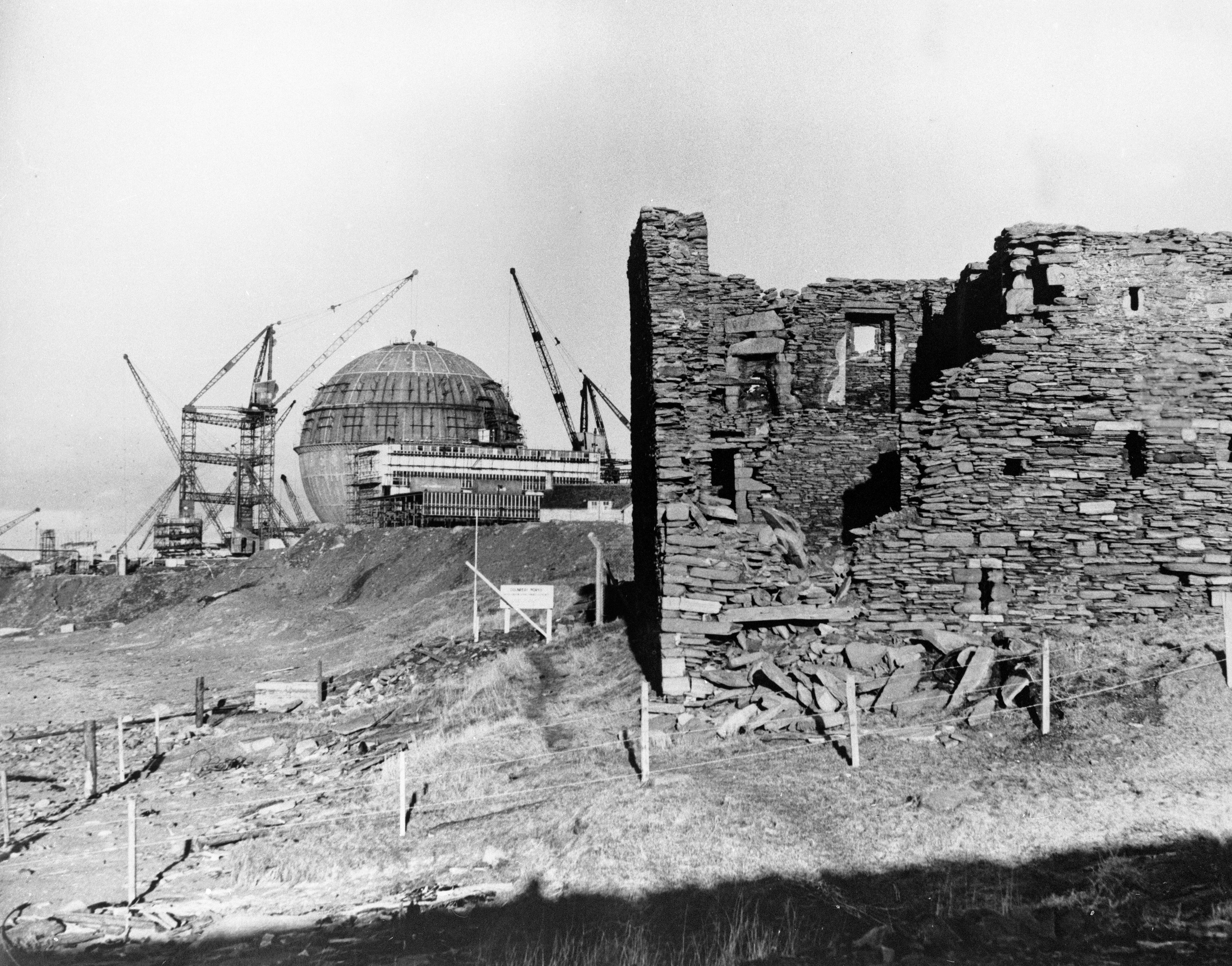 10767 View Showing Old Castle With Sphere In The Distance 27.2.57 NDA Copyright