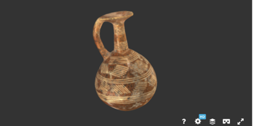 3D image showing an item from St Andrews Archaeology Room